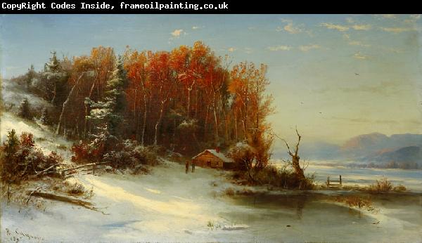 Regis-Francois Gignoux First Snow Along the Hudson River